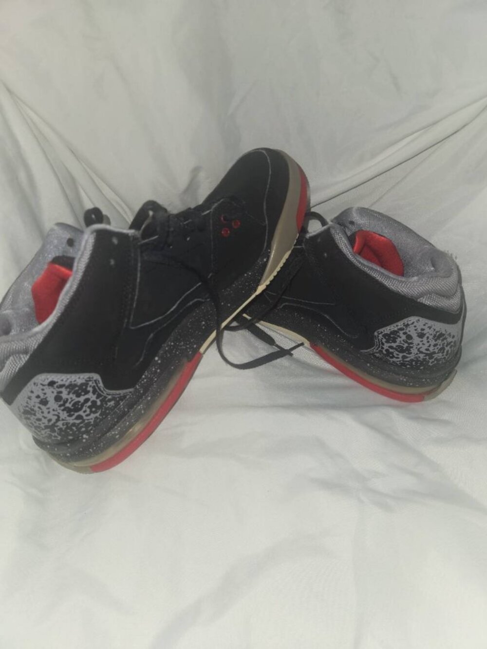 Jordan Flight Origin Black Fire Red Cement Grey 599593-003 Men's Size 10